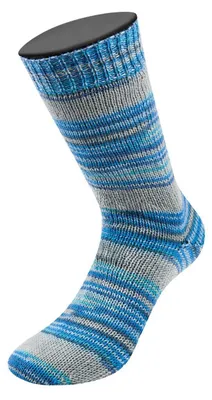 Produktbild von Lana Grossa - Meilenweit 8-fach 150g Caprese 9978 türkis hellgrau kobaltblau jeans hellblau dunkelgrau