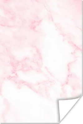 Produktbild von MuchoWow® Poster Marmor - Weiß - Rosa - Chic - Marmoroptik 80x120 cm - Papierdruck