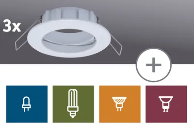 Immagine prodotto di 2easy Premium EBL set di 3 IP44 rigido 51 mm bianco