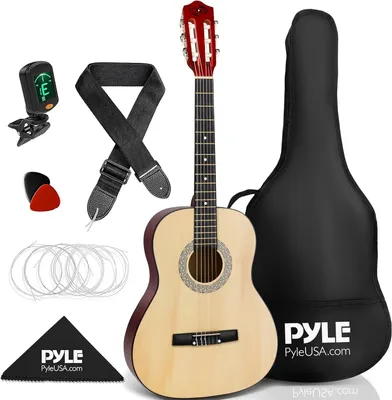 Obrázok produktu pre Akustická gitara pre deti Pyle - akustická gitara pre deti, detská gitara s gitarovou sadou, ladičkou a puzdrom na prenášanie, klasická gitara veľkosť 3/4