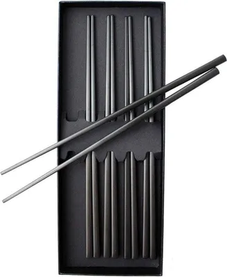 Produktbild von Spülmaschinenfeste Metall-Essstäbchen im zeitlosen Design für Sushi, Reis und Nudeln