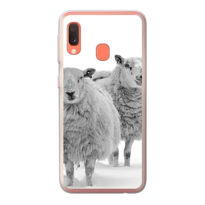Produktbild von MuchoWow® Handyhülle Schutzhülle Hülle für Samsung Galaxy A20e Schafe - Schnee - Weiß Silikon Softcase Handy Hülle - Abdeckung