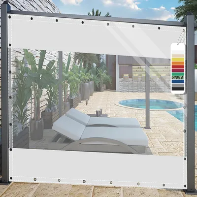 Productafbeelding van Afdekzeil, transparant, met oogjes, 0,55 mm, 530 g/m², weerbestendig, 2 x 3 m