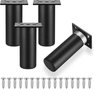 Produktbild von Sonstiges Tischzubehör 4 Stück 12 cm Möbelbeine, Schrankbeine aus Aluminiumlegierung, Beine für Stühle, Tisch, Schrank, Schreibtisch, Regal, Sofa, Bei