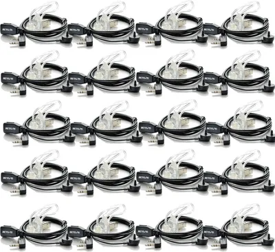 Obrázok produktu pre Headset vysielača Retevis 2 pinový Headset s trubicou Kompatibilný s Retevis RT24 RT668 RT1 Baofeng UV 5R 888S Kenwood Nestling Tyhbelle Bezdrôtový Headset s mikrofónom (20ks)