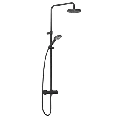 Produktbild von Kludi Thermostat-Dual-Shower-System 6907939-00 mit Handbrause DIVEx3S, mattschwarz