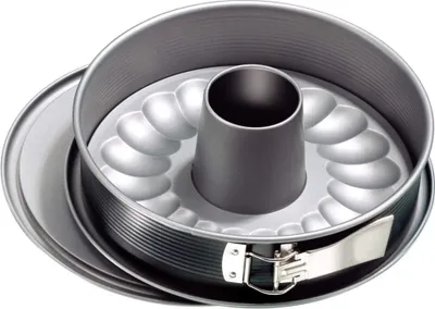 Produktbild von Zenker Springform Ø 26 cm ENERGY, Backform mit Flach- und Rohrboden und Auslaufschutz aus Stahlblech, runde Kuchenform mit Antihaftbeschichtung (Farbe: Silber/Anthrazit)