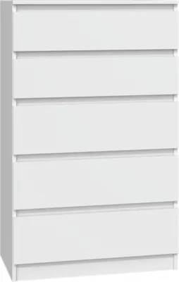 Obrázek produktu pro VBChome Komoda s 5 zásuvkami 70 x 40 x 110 cm bílá Bezúchytková komoda Víceúčelová skříňka do předsíně Ložnice Obývací pokoj Dětský pokoj Moderní bílá barva