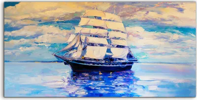 Produktbild von Coloray Acrylbild 100x50  Wandbild Acrylbilder Meereslandschaft Schiff segelt Meer