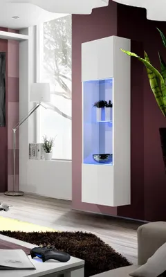 Produktbild von Weiß Vitrine Luxus Wohnzimmer Hänge Vitrine Neu Möbel Holz Design