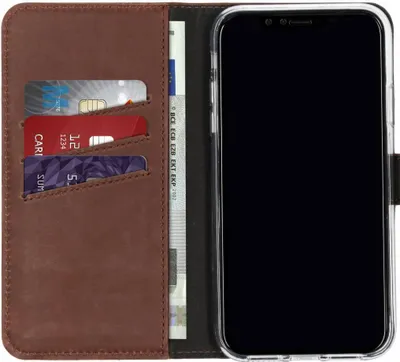 Produktbild von Selencia Echtleder Klapphülle iPhone Xr - Dunkelbraun