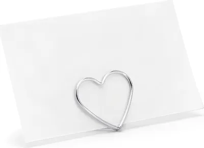 Produktbild von Tischkartenhalter Herz 2,5cm Metall silber, 10 Stück