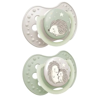 Produktbild von LOVI Schnuller Silikon dynamisch Night&Day Hedgehog 0-6 m 2 St. 22/929