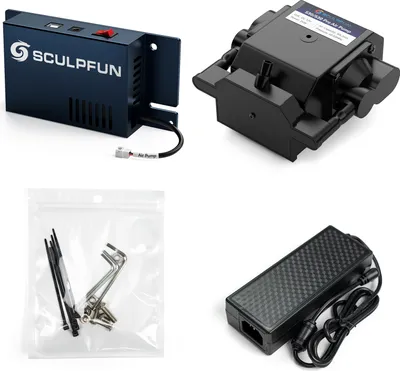 Produktbild von SCULPFUN Auto Air Assist Upgrade-Kit - für S9/S10 zu S30/S30 PRO, 30 L/min mit 12V/7A Adapter und Installationskit für 32-Bit-Mainboards