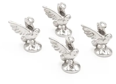 Produktbild von Vintageparts Aufhängung für Hohlperlen Taube platinfarben 10mm, 4 Stück