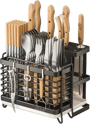 Produktbild von Besteckhalter mit Abtropffunktion - Schwarz