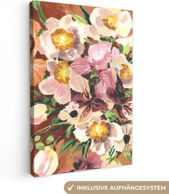 Produktbild von OneMillionCanvasses® - Leinwandbilder - 90x140 cm, Blumen - Pflanzen - Orchidee - Kunst, Wandbilder Kunstdruck Wanddekoration - Foto auf Leinwand - Gemälde auf Holzrahmen  - Wandschmucke - Schlafzimmer