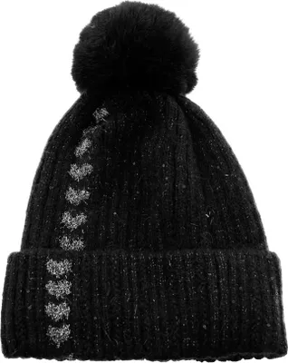 Produktbild von Strickmütze mit Perlen & Bommel für Damen OneSize – Stil und Wärme vereint Schwarz