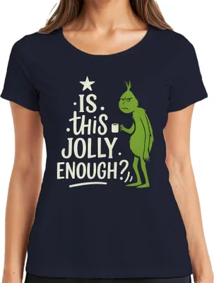 Obrázok produktu pre JE TO DOSŤ ŽIARLIVÉ Grinch Vianoce vtipné sarkastické výroky Dámske tričko, Navy, L