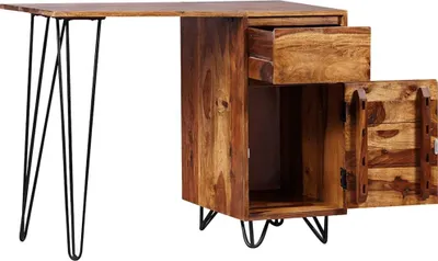 Produktbild von vidaXL Schreibtisch mit 1 Schublade und 1 Schrank Massivholz Akazie