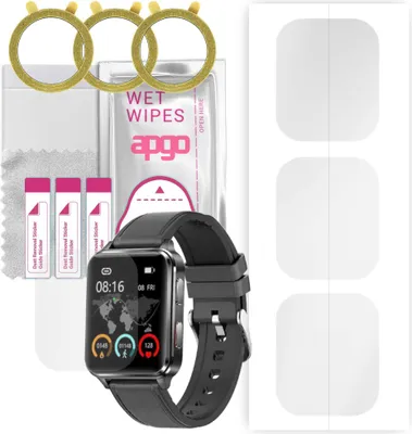Produktbild von apgo 3 Stück Schutzfolie, klar, kompatibel mit Kumi KU5 Pro Smartwatch, Hydrogel Displayschutzfolie mit Positionierhilfe, Displayfolie, robust und kratzfest
