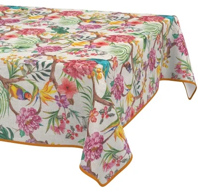 Produktbild von Tischdecke 120x160cm Rechteckig Bunt abwaschbar Bilbao Stoff Premium Tropisch Papagei Wachstuchtischdecke 2.0 mit Saumkante