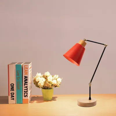 Obrázok produktu pre Opviq, Manavgat - N-596, Stolová lampa, červená, železo, 14 x 14 x 52 cm