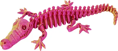 Produktbild von 3D-gedruckte Skelett-Krokodilfigur, bewegliche Gelenke, Knochenkrokodilfigur, artikuliertes Tiermodell, Spielzeug, Home Office, Schreibtisch-Dekoration, Ornament