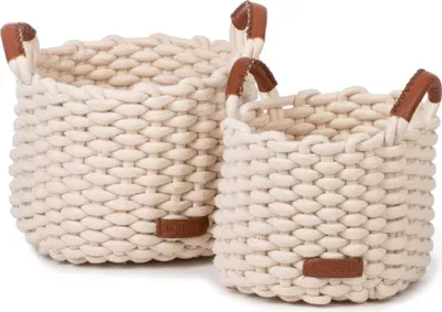 Productafbeelding van Korbo mand M wit, set van 2