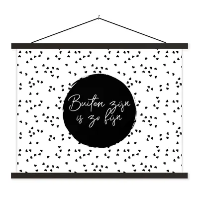 Produktbild von MuchoWow® Textilposter Draußen sein ist so schön - Text - Garten - Zitate 150x113 cm mit schwarzem Rahmen - Wohnzimmer