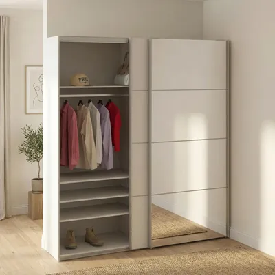 Immagine prodotto di Dmora Guardaroba 2 Ante Cerreto 64x201.5h cm Bianco, Appendiabiti 2 Ante
