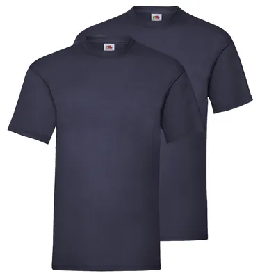 Produktbild von Doppelpack Fruit of the Loom Valueweight T-Shirt + GRATIS MyShirt Stoffbeutel Farbe: navy Größe: L