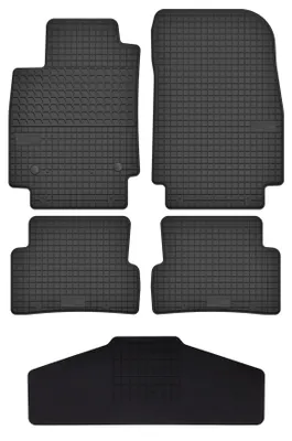 Produktbild von Gummi-Fußmatten + Tunnel für Renault Captur 2013-2019 (SUV) – 5-tlg, Schwarz, passgenau – Wielganizator SolidTread