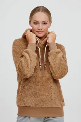 Produktbild von OXMO OXAnniken Fleecepullover Damen Kapuzenpullover Pullover mit Kapuze & Teddyfutter