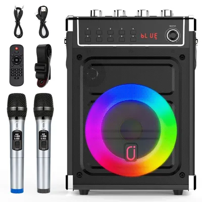 Produktbild von JYX Karaoke-Maschine mit kabellosem Lautsprecher, Bass-/Höhenregelung, PA-System, TWS-Unterstützung, AUX-Eingang, FM, Aufnahmefunktion