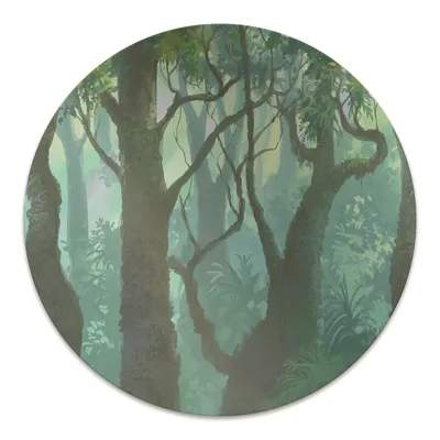 Produktbild von Rundmatte - Stuhlunterlage Bürostuhlunterlage - Rund Ø 100 cm - Bodenmatte - Fußmatte - dunkler Wald