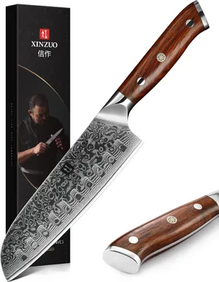 Produktbild von XinZuo - Damast Santoku-Messer - B13R Yu Serie