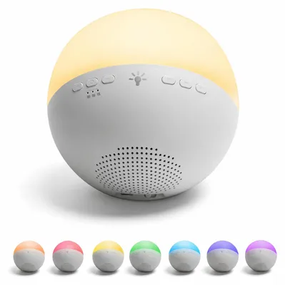 Produktbild von Aigostar 7 Farben Nachtlicht mit Timer, Nachttischlampe mit 22 weißen Rauschen, Tischlampe für Schlafzimmer, Wohnzimmer, Geschenk – 7 Farben 22 weiße Rauschtöne