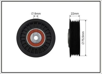 Produktbild von CAFFARO 345-22 Spannrolle Keilrippenriemen 76mm für VW Golf IV Schrägheck (1J1) PASSAT Variant (3B6) Golf IV Variant (1J5) für AUDI A4 Avant (8E5, B6)