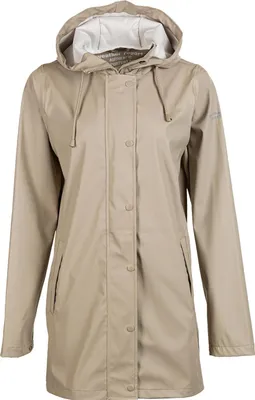 Productafbeelding van WEERSBERICHT: Regenjas met capuchon, merk Petra Damen, kleur beige, maat 38