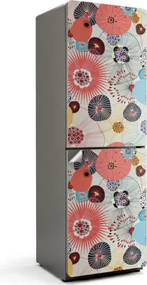 Obrázek produktu pro Abstraktní květinový vzor - Samolepka na lednici - Samolepka na lednici - Samolepicí fólie na lednici - Dekorace do kuchyně - 60x180 cm