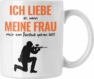 Produktbild von Trendation - Paintball Tasse Geschenk Männer Paintballspieler Geschenkidee Lustig (Weiß)