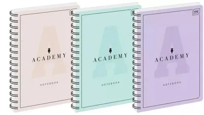 Zdjęcie produktu dla Kołozeszyt A5/100K kratka Academy Pastel (5szt) - INTERDRUK