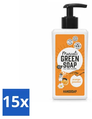 Produktbild von 15 x Marcel's Green Soap Handseife Orange & Jasmin - 250 ml - Vorteilspackung - 15 Stücke