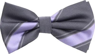 Produktbild von Fabio Farini - 1 Stück Herren Streifen Fliegen - Männer Querbinder Vorgebunden Bowtie Streifen - Anthrazit/Violett/Grau