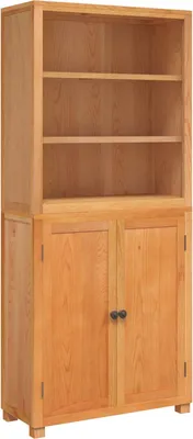 Zdjęcie produktu dla Zestaw mebli do przechowywania vidaXL z 2 półkami, kolor naturalny, 80 x 35 x 185 cm