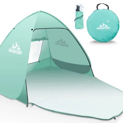 Produktbild von Strandmuschel Pop-Up Zelt mit Wasserball Tragetasche | TOM BS-100 | UV-Schutz (LSF 50+) | Wasserfest | 190T PolyurethanGewebe | Insektenschutzgitter