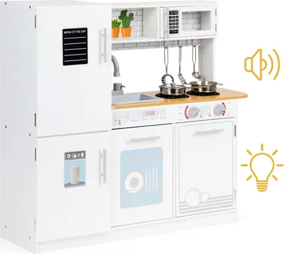 Obrázok produktu pre Drevená detská kuchynka led svetlo + hrnce