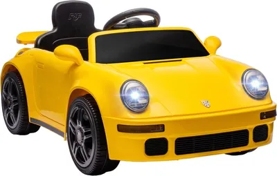 Produktbild von Fortuna Lai Kinder-Elektroauto, 12V Kinderauto mit Fernbedienung, sanfter Start, MP3-Player, LED-Lichter, Hupe, Energieanzeige, Gelb