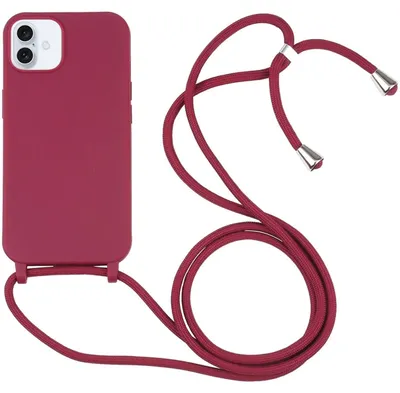 Produktbild von Mobigear Handylanyard für iPhone 16 Plus, Silikon-Handykette – Rot